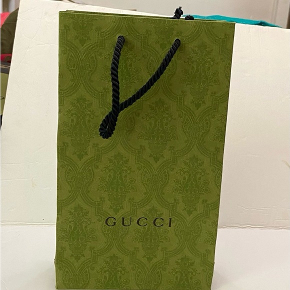 (SOLD) Lot of 2 Gucci Green Gift Bags - Picture 6 of 14